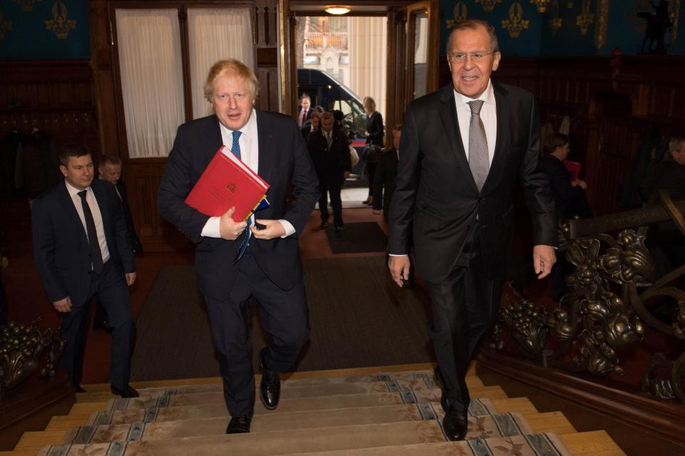  Mr Johnson got a rebuke from Russian foreign minister Sergei Lavrov, right