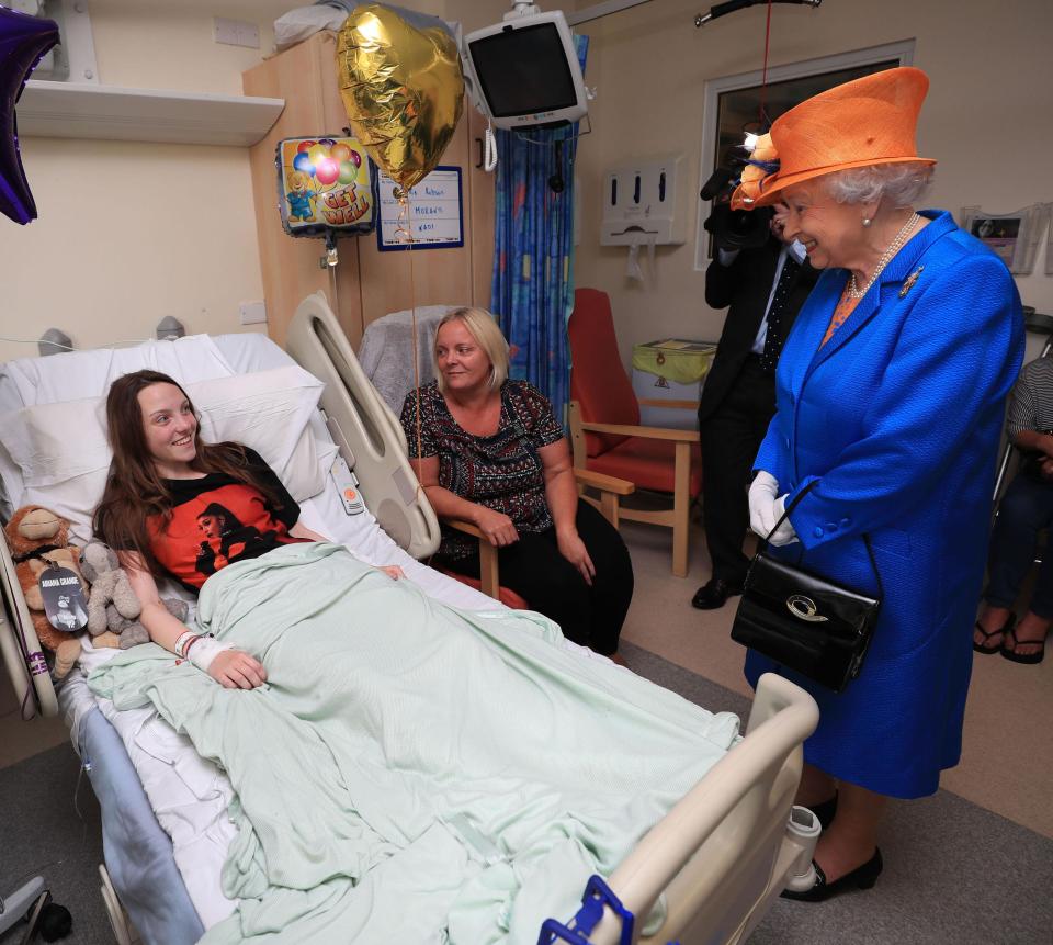  The Queen visiting children injured in the Manchester terror attack earlier this year