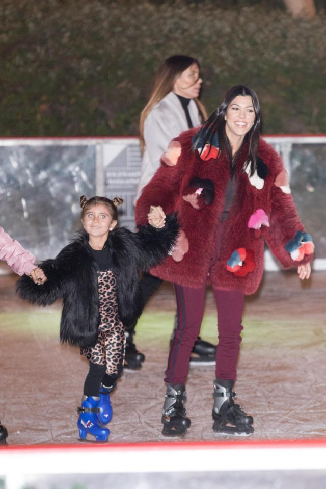  Kourtney and her daughter Penelope made quite the pair as they went around the rink together