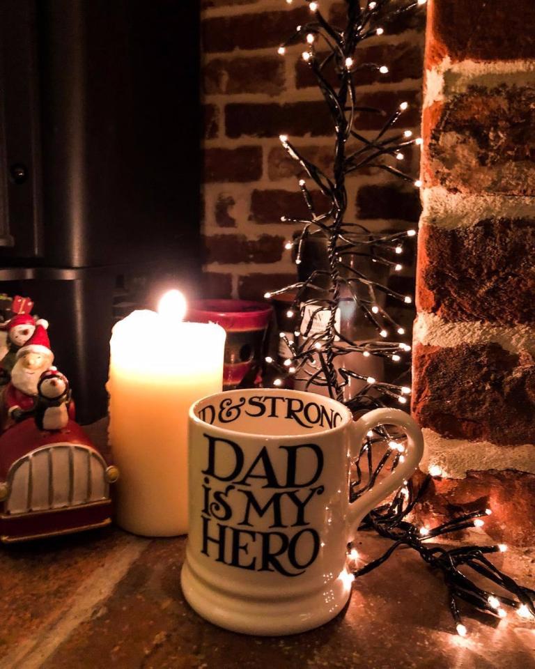  Simon shared this mug given to him by his son, reading "Dad is my hero"