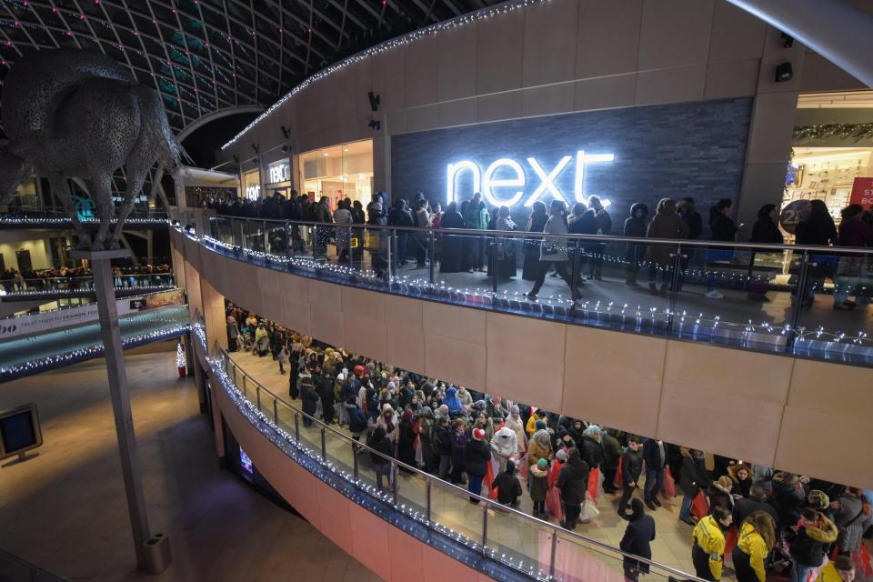  Keen bargain hunters are sprawled out across two floors of Trinity shopping centre in Leeds