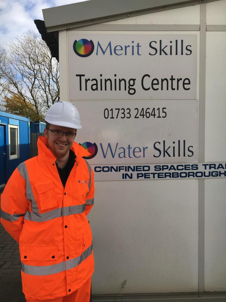 Ben Ely, 28, from Linton, Cambs, completed an apprenticeship with Merit Skills before starting  a successful career with Cambridge Water and Anglian Water.