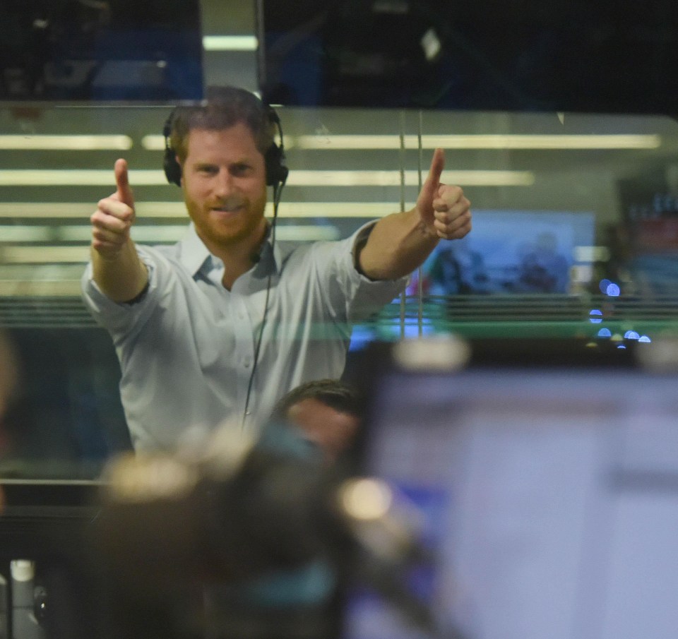 Prince Harry appeared to be happy with the way his radio show was going