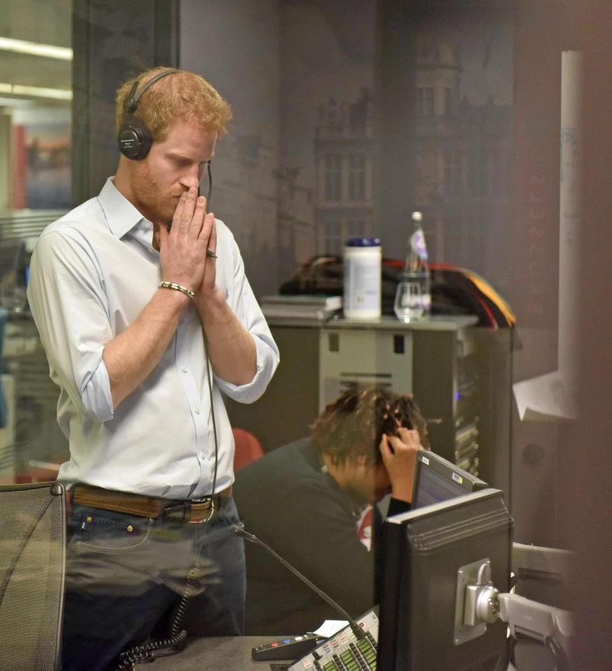 The royal appeared to be concentrating as he looked after the show's progress