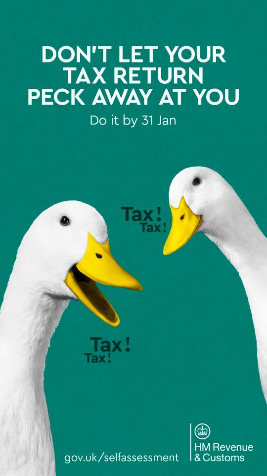  The adverts feature ducks which niggle taxpayers about their tax returns