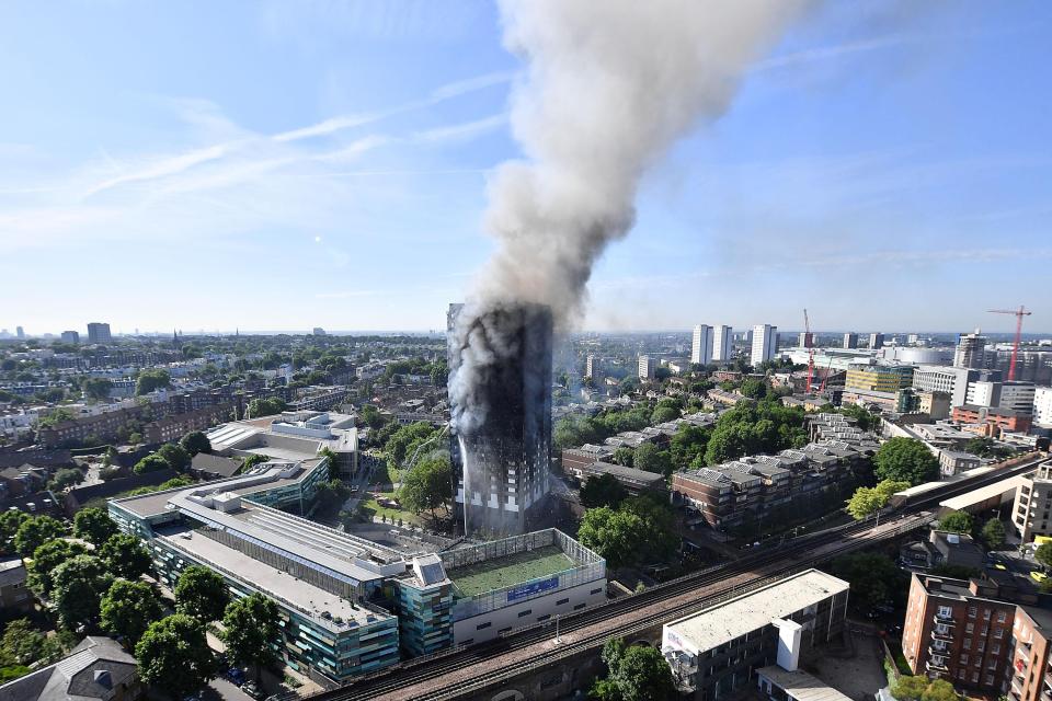  Hellish . . . Grenfell tower block on the morning of the June 14 fire