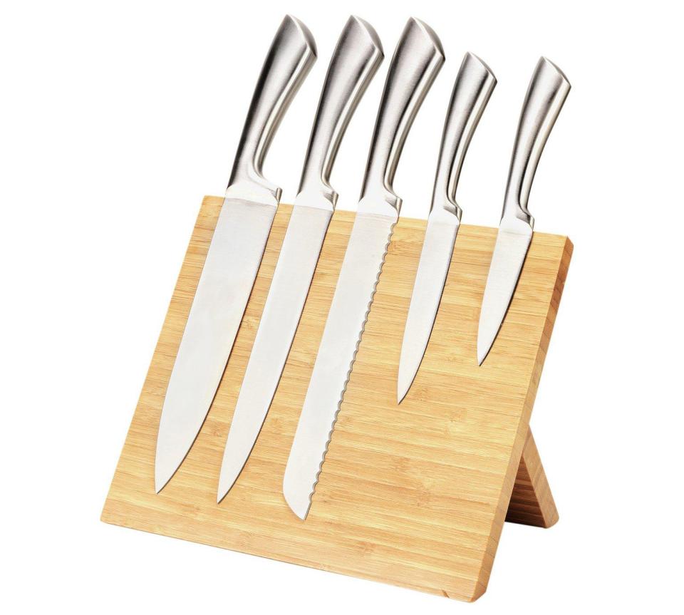  Kit out your kitchen with this deal – Heart of House Magnetic Bamboo Knife Block with 5 Knives was £34.99, now £10.49, at Argos.