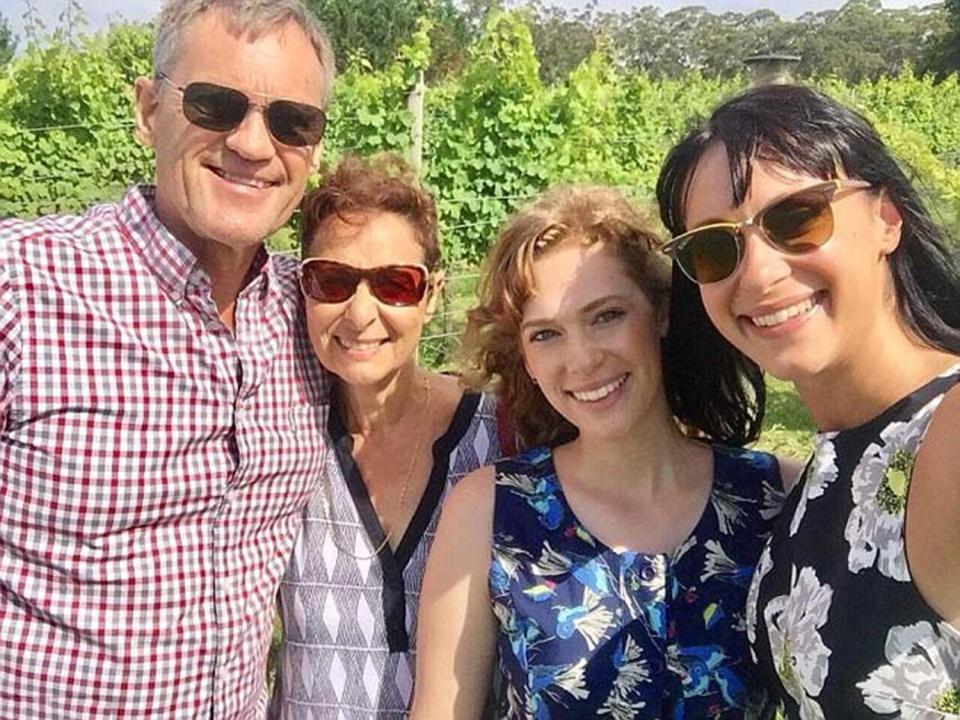  One of the last snaps of Jessica, right, with her dad Lars, left, mum Vivian, centre left, and sister Annabelle