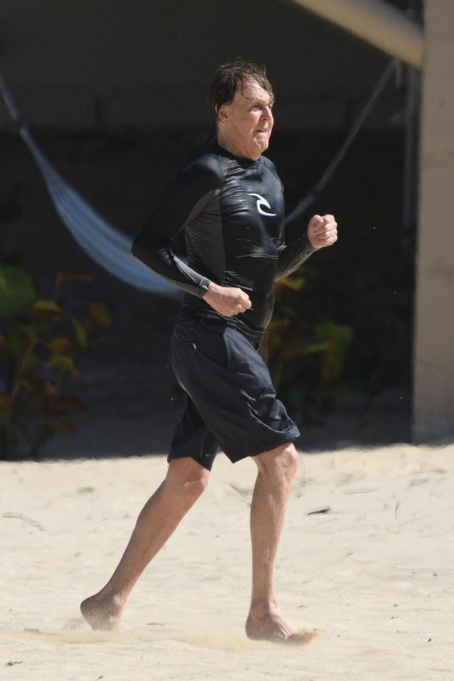  The Beatle went for a jog across the sand