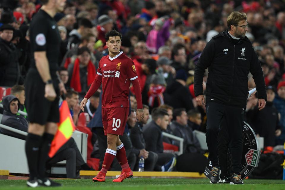 Philippe Coutinho featured in Liverpool's win over Leicester on Saturday