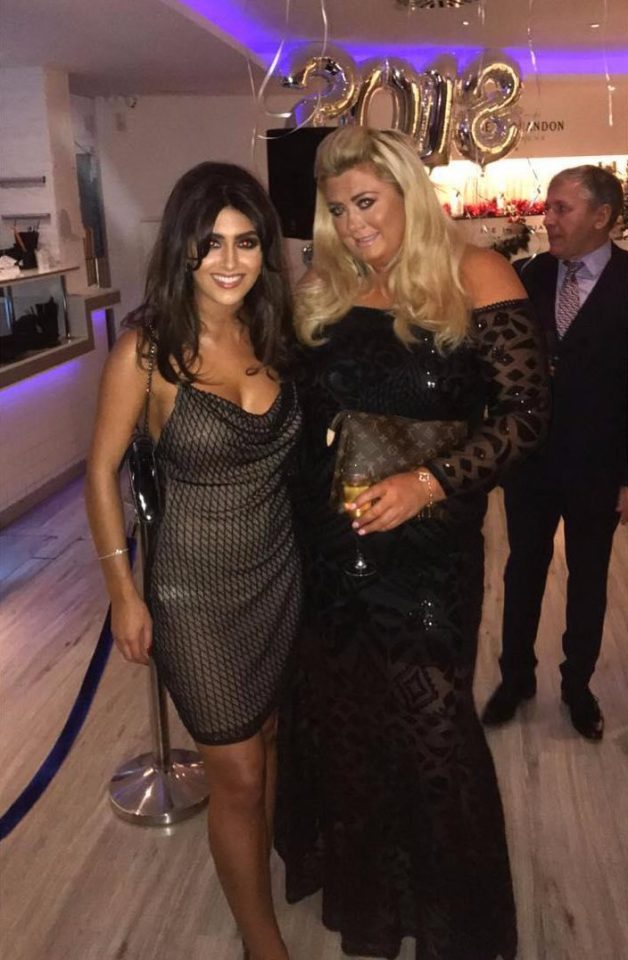  Gemma glammed up in a semi-sheer black gown