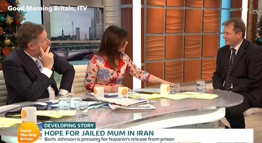  Richard appeared on Good Morning Britain this morning to give an update on his wife's situation. He said she was relieved after Boris Johnson's meeting in Iran