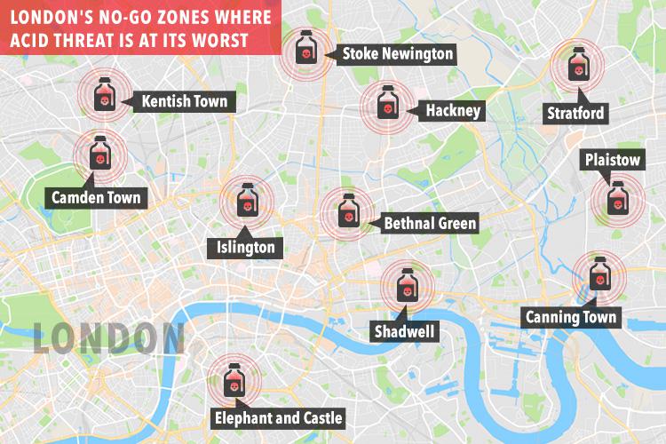 The acid attack hotspots around London which delivery drivers now steer clear of