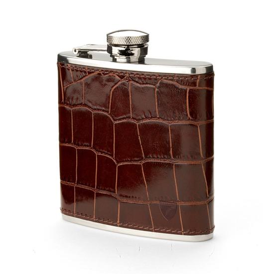  He'll feel seriously suave with this croc-embossed leather hip flask - and you can have his initials engraved for free