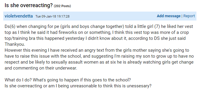 The concerned mum of the boy took to Mumsnet to get some advice on the situation