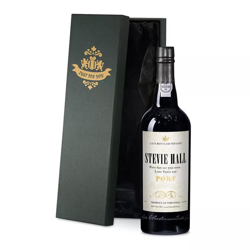  This personalised bottle of port is just the trick for those relaxed after-dinner moments