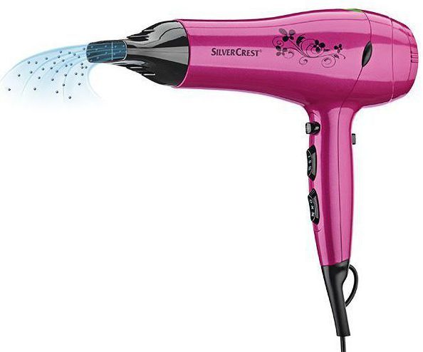  The Silvercrest hair dryer has two speed levels, three heat settings and a cold air function