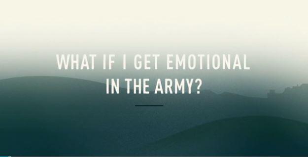 One advert asks if recruits are allowed to show emotion