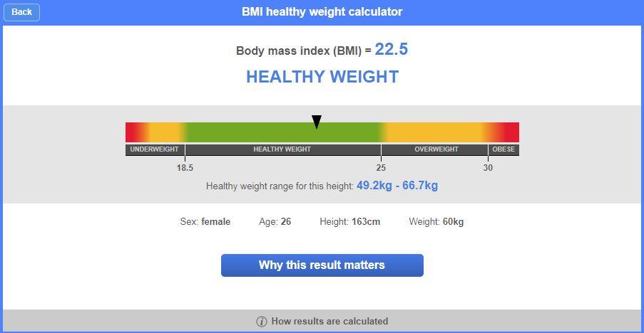  Your BMI tells you if you are a healthy weight or not