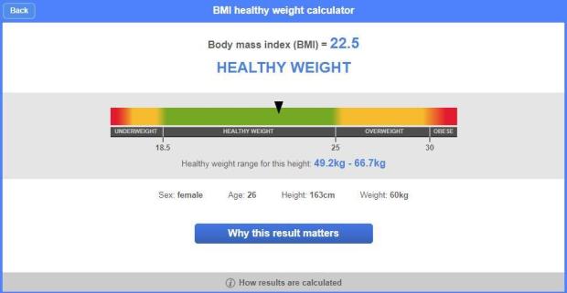 Your BMI tells you if you are a healthy weight or not