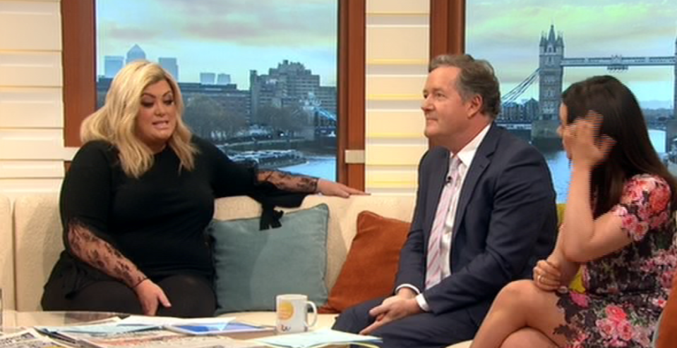  An indifferent looking Piers grilled her on her relationship with her Towie co-star