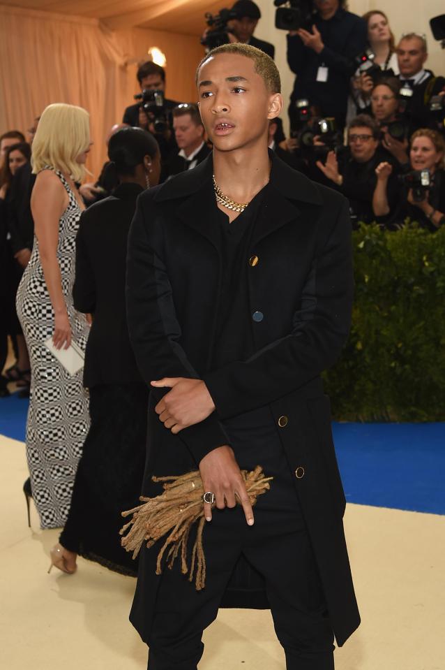  Jaden carried his cut-off dreadlocks in his had during a recent trip down a celebrity red carpet event