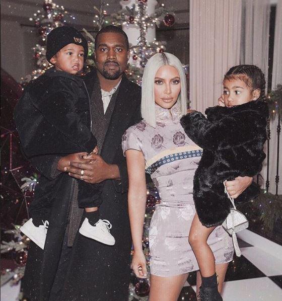 Kanye West and Kim Kardashian with children North and Saint