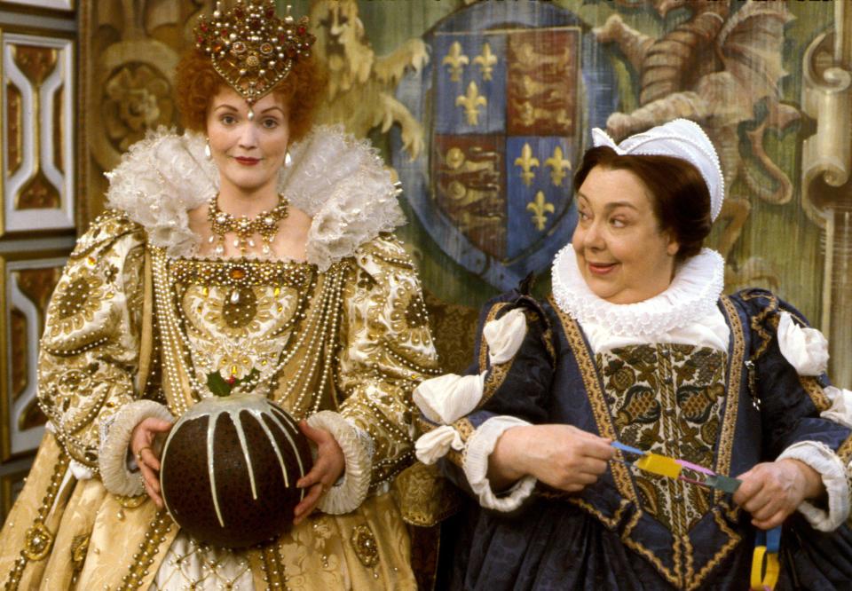  One of Miranda's most famed comedy roles was as a 'Queenie' Elizabeth I