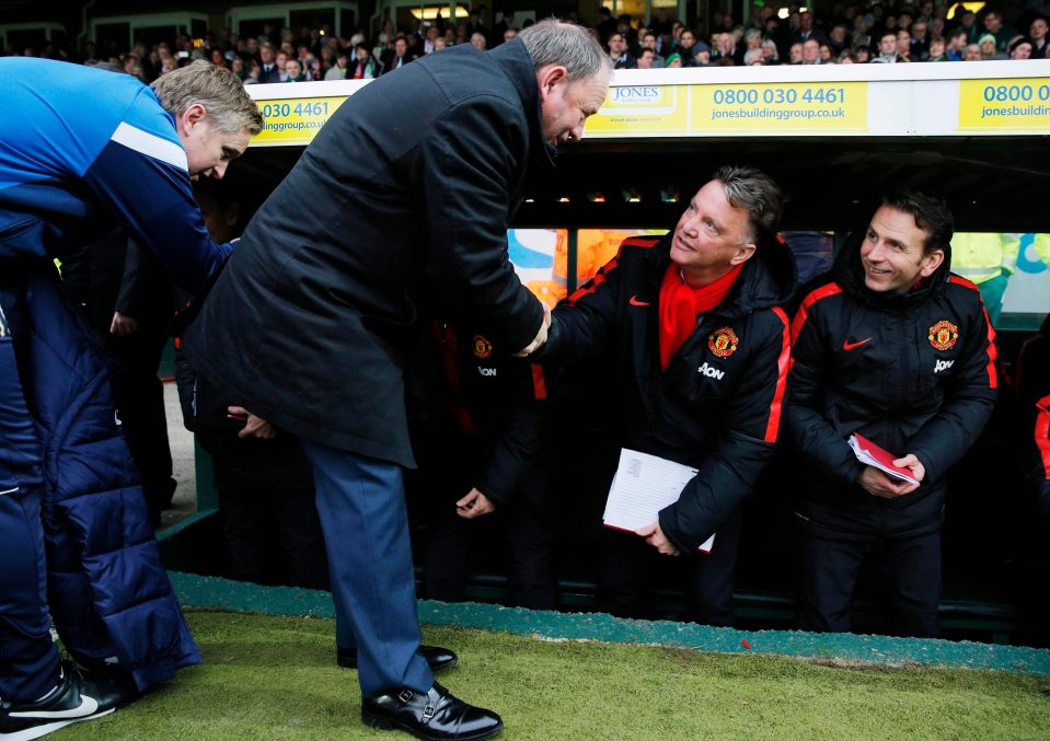 Eex-Yeovil boss lee Johnson welcomes Louis van Gaal to Huish park three years ago