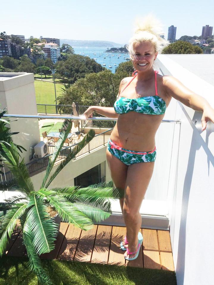 Kerry Katona poses in a bikini