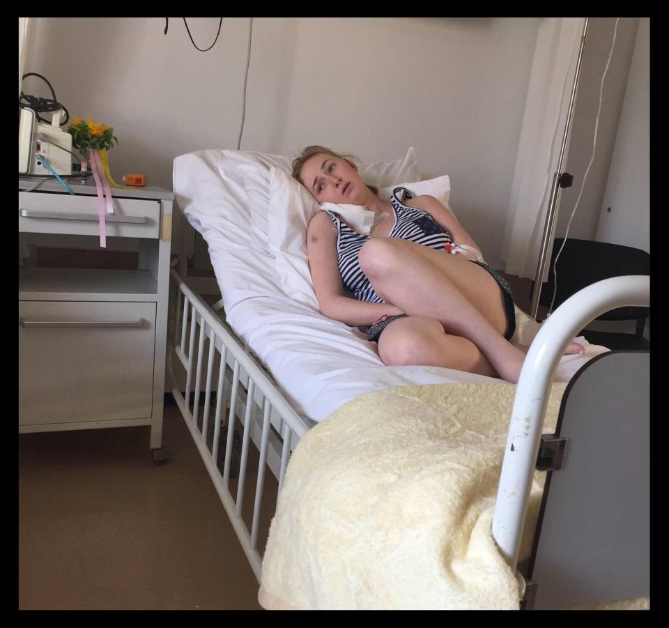  Hannah ended up in a Greek hospital after drinking the dodgy cocktail