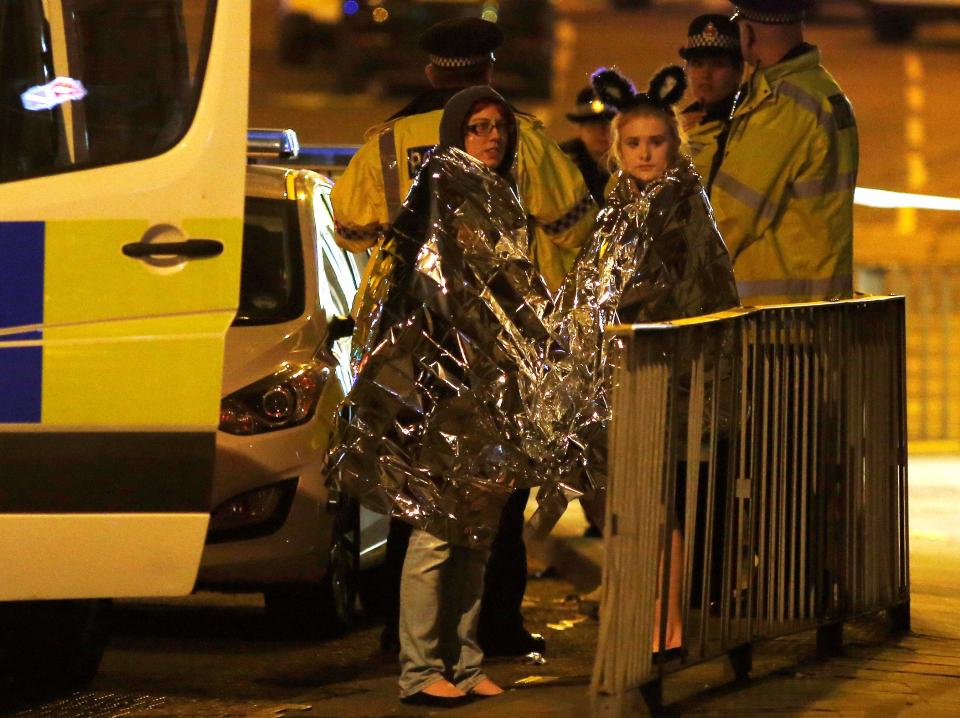  Victims were quickly helped by emergency services just seconds after the blast went off