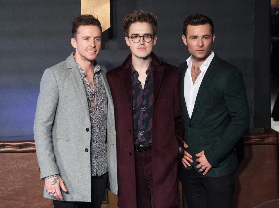  Danny pictured with McFly bandmates Tom Fletcher and Harry Judd