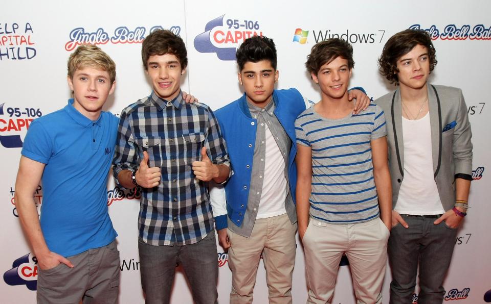  The way they were: One Direction stars Niall Horan, Liam Payne, Zayn Malik, Louis Tomlinson and Harry Styles at the Jingle Bell Ball at the O2 Arena on December 4, 2011