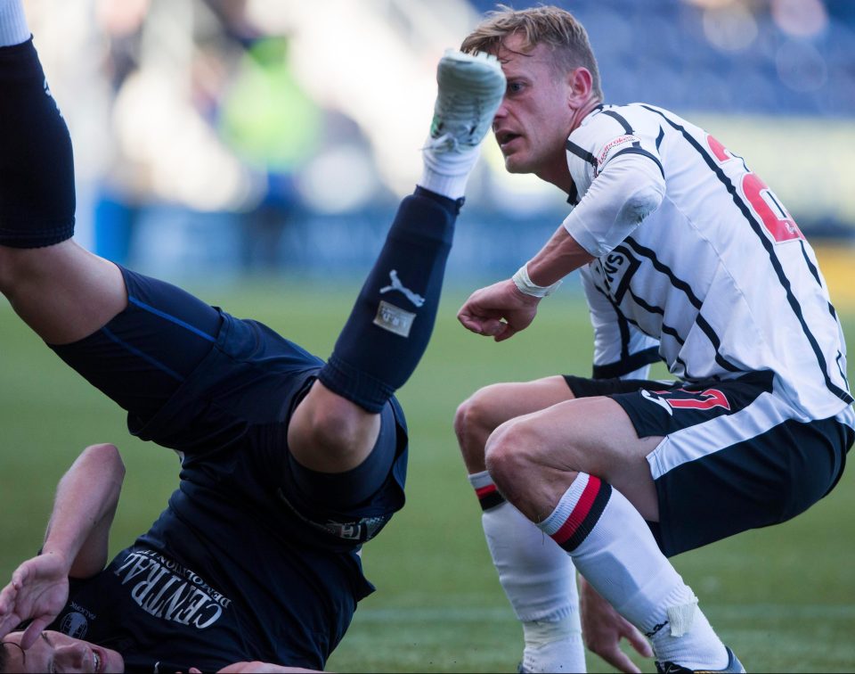  Back in October Shiels was given a red card in stoppage time for a challenge on McKee