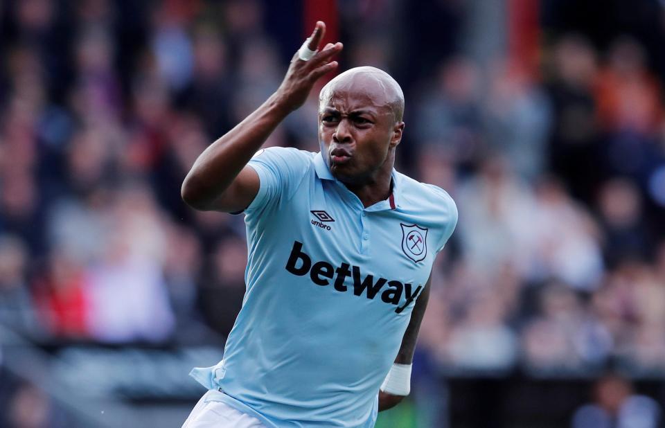 West Ham signed Andre Ayew from Swansea in 2016