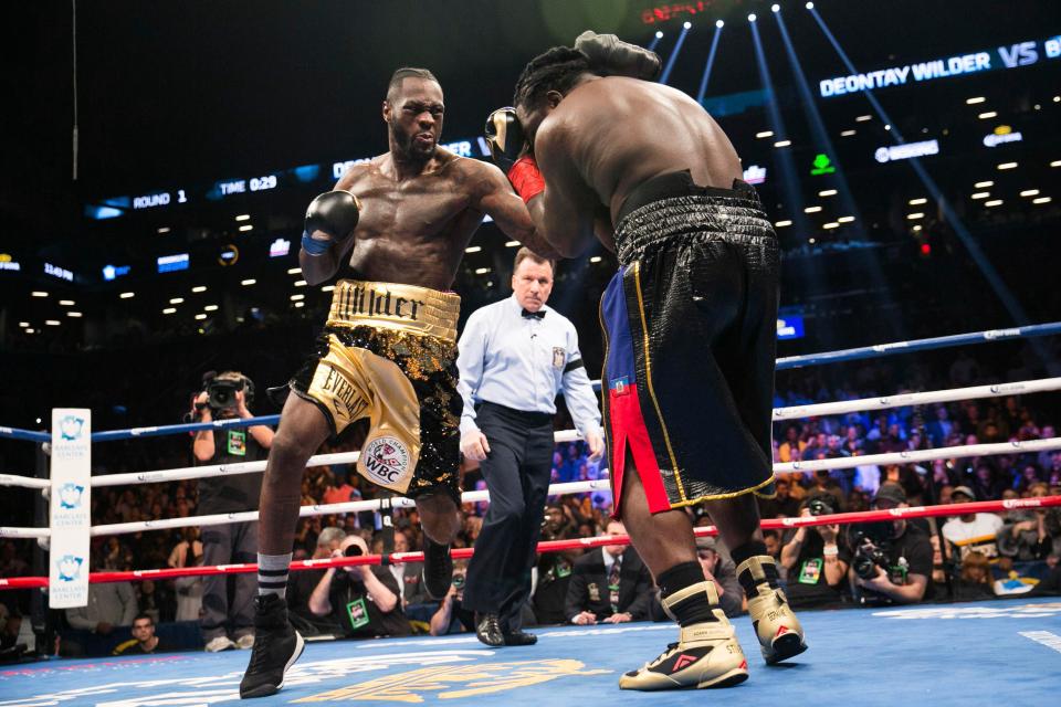 Deontay Wilder in action during his fight with Bermane Stiverne in November