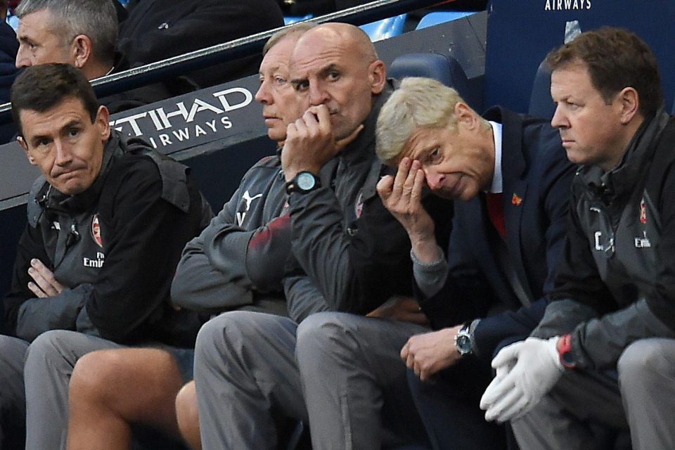  Arsene Wenger and the Arsenal bench hope for better luck than when City beat thjem 3-1 at the Etihad in November