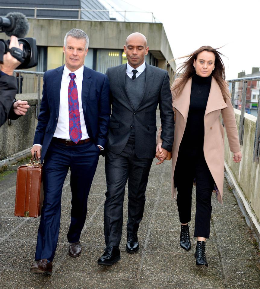  Sinclair and his wife Natalie were pictured together when he faced court in November last year