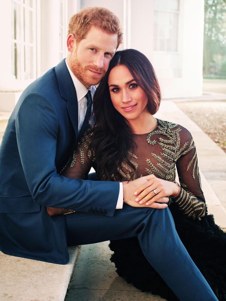  Prince Harry and Meghan Markle pose for their engagement photoshoot