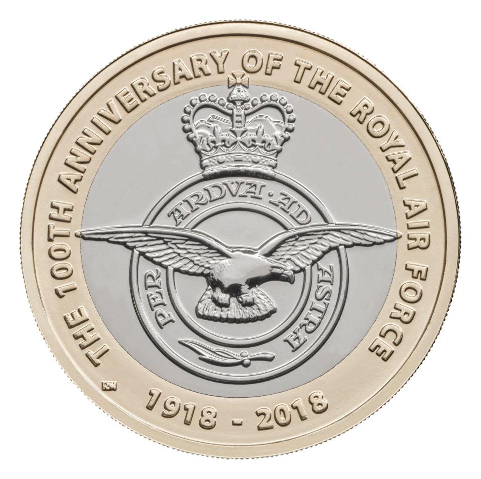  The Royal Air Force was launched 100 years ago, with this £2 coin commemorating their anniversary