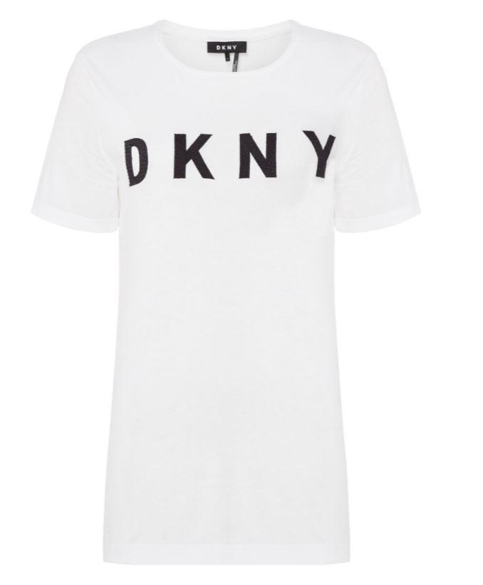  Logo T-shirts will continue to be big news next summer. This chic DKNY one has been slashed from £45 to £22 - a saving of 51 per cent