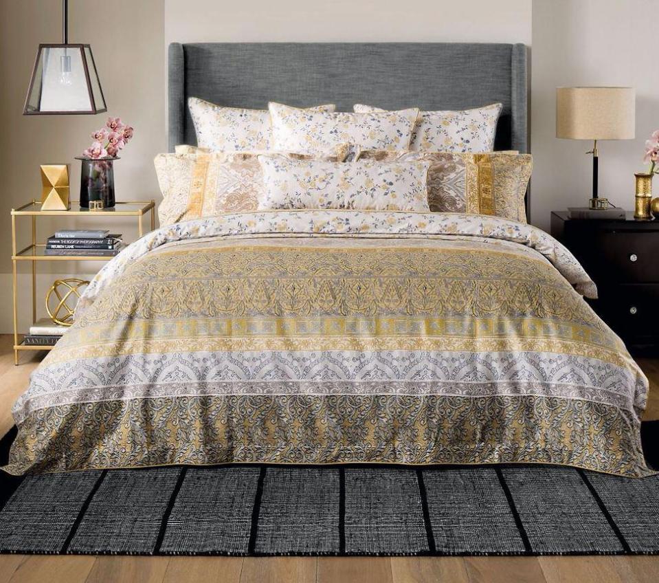  Shoppers can take advantage of a 70 per cent discount on this 300 threat count duvet cover, which is down to £47.70. There are matching pillow cases and sheets available in the set