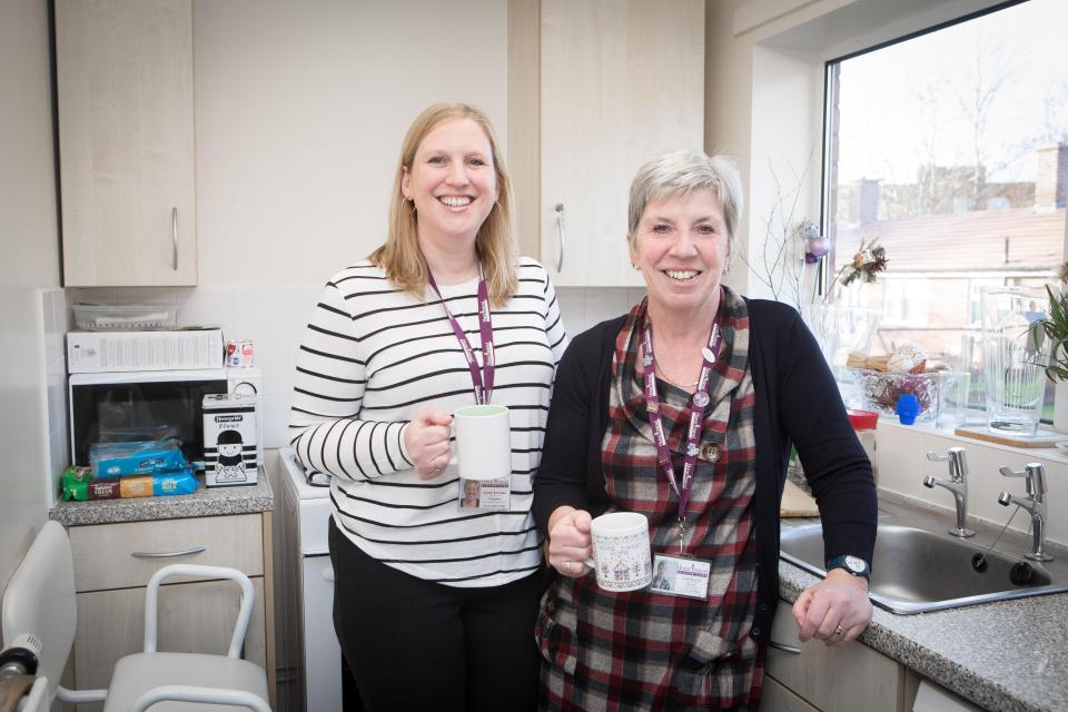 From the left Louise and her aunt Judith both changed their careers to become caregivers