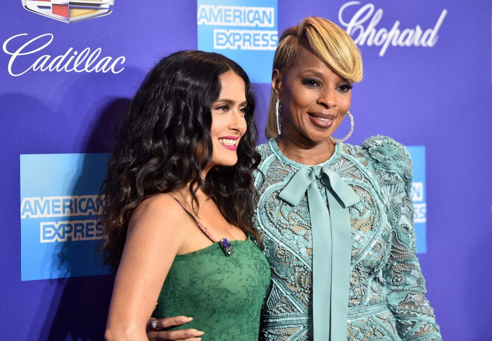 Salma Hayek posed alongside RB singer Mary J. Blige