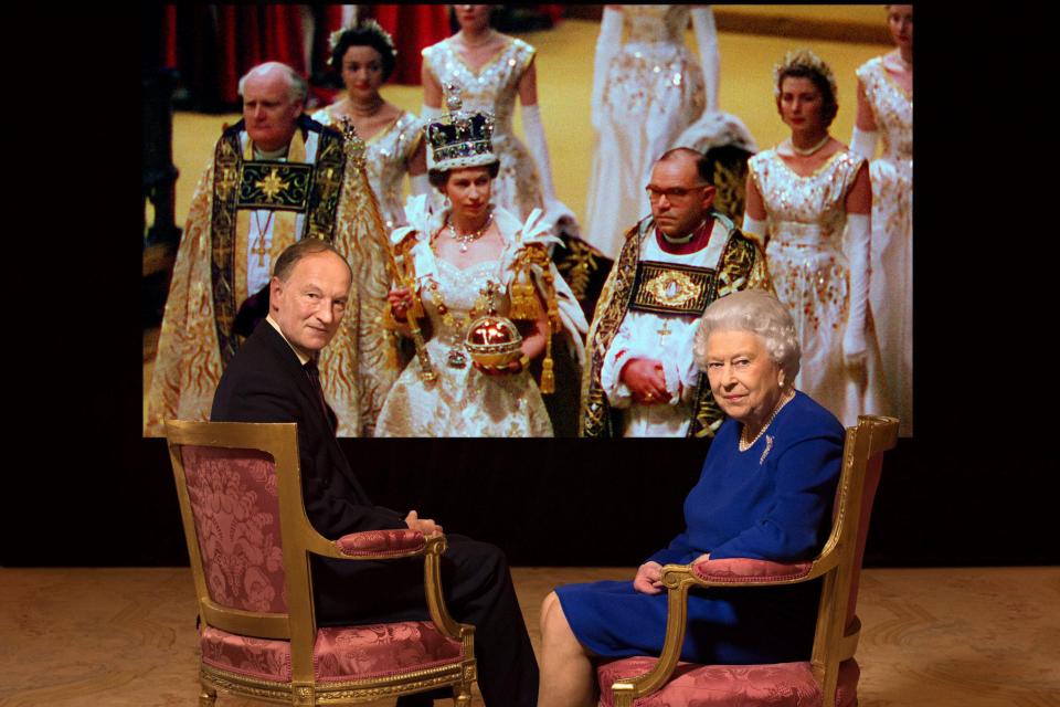  Royal commentator Alastair Bruce with the Monarch