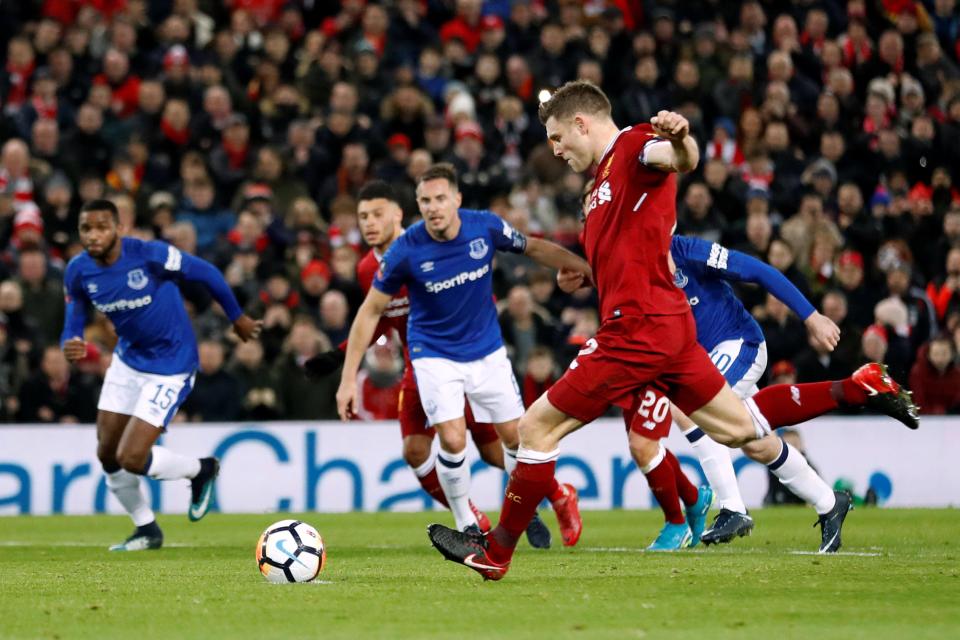 James Milner fired Liverpool into the lead from the penalty spot