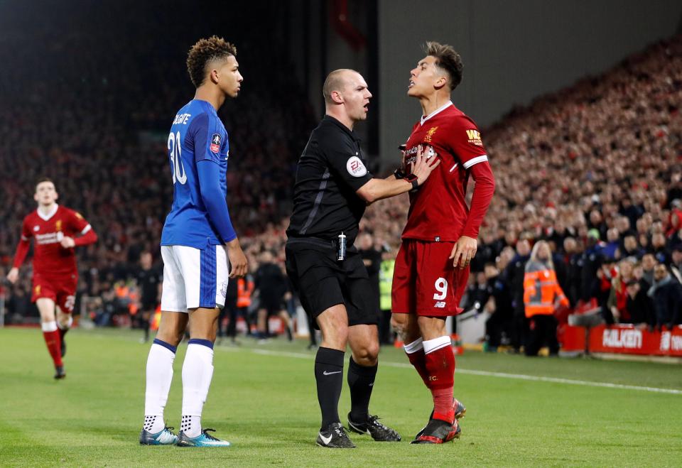 Firmino raced back onto the pitch to confront Holgate and unleashed a verbal attack on the Blues star