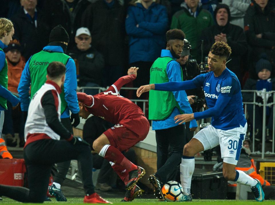 Trouble began when Mason Holgate shoved Robert Firmino into the advertising hoardings