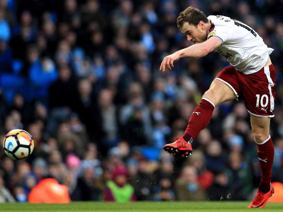  Ashley Barnes fired Burnley ahead at The Etihad earlier this month